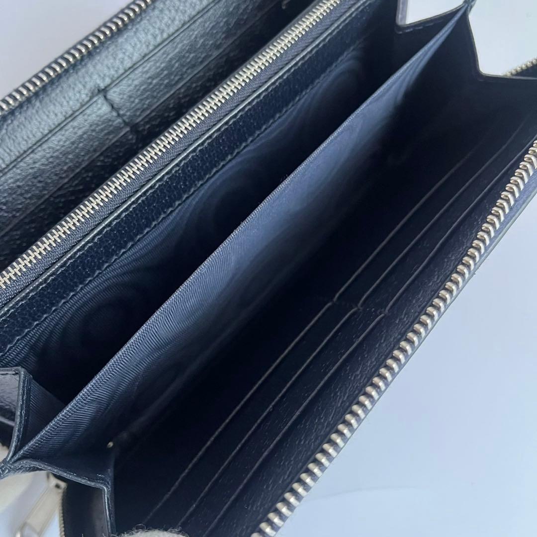 未使用級✨　GUCCI グッチ　長財布　財布　ggマーモント　ネイビー　黒