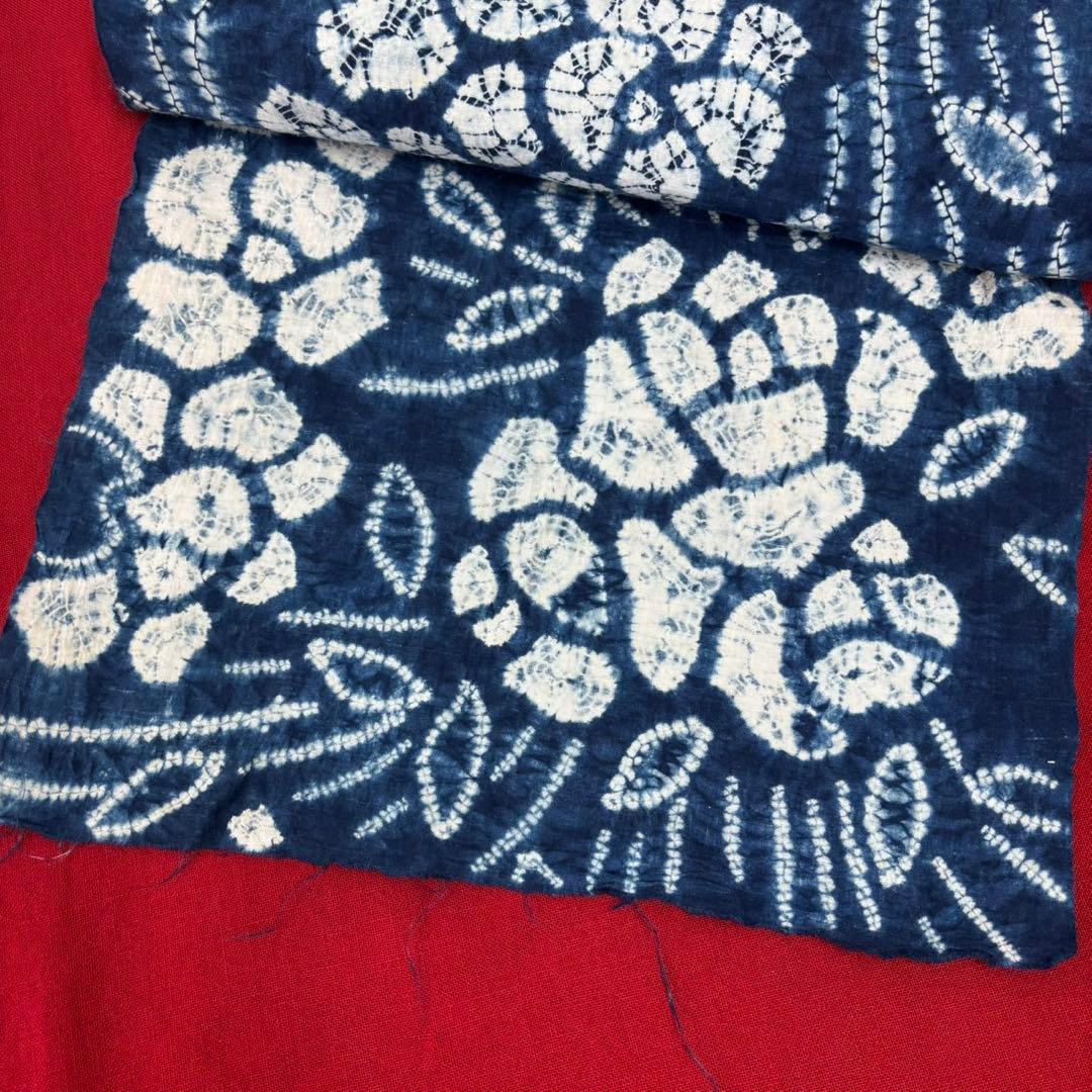 最終価格‼︎藍染絞り浴衣反物　藍染絞り布 未使用品