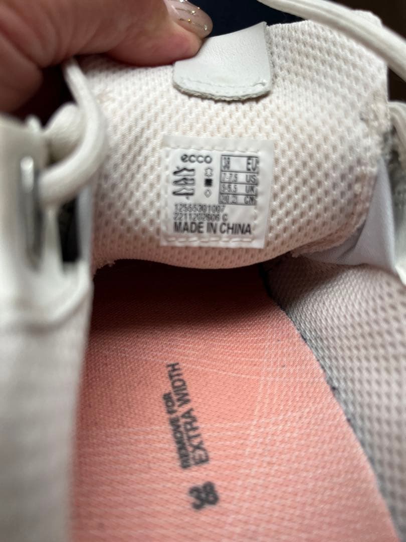 ecco ホワイト　ゴルフシューズ(本革)