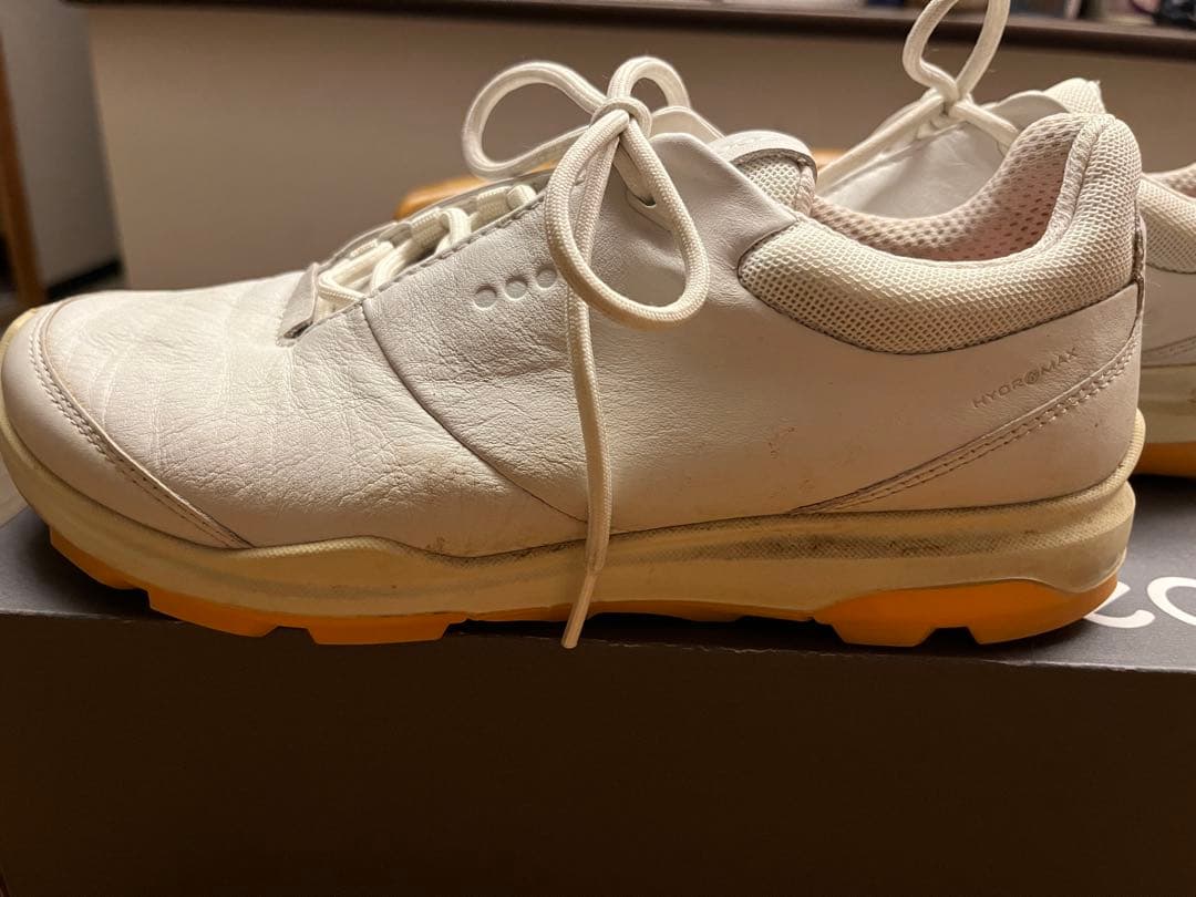 ecco ホワイト　ゴルフシューズ(本革)