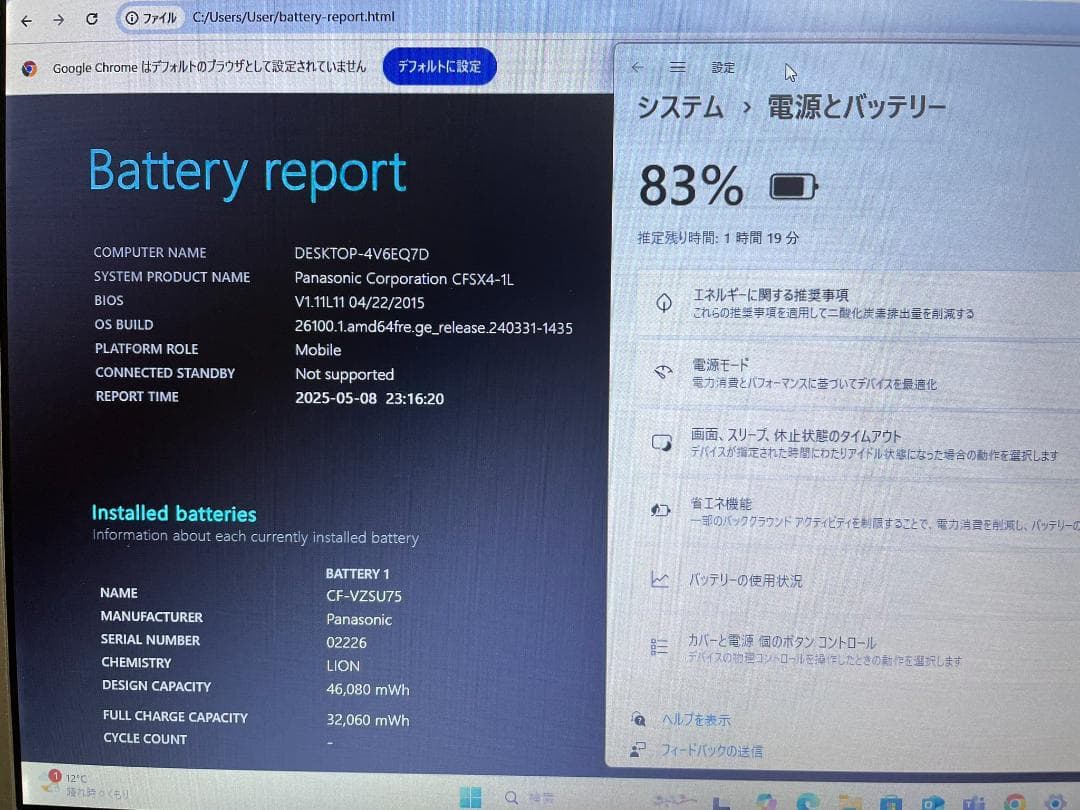 Win11搭載 CF-SX4 メモリ8GB SSD256GB