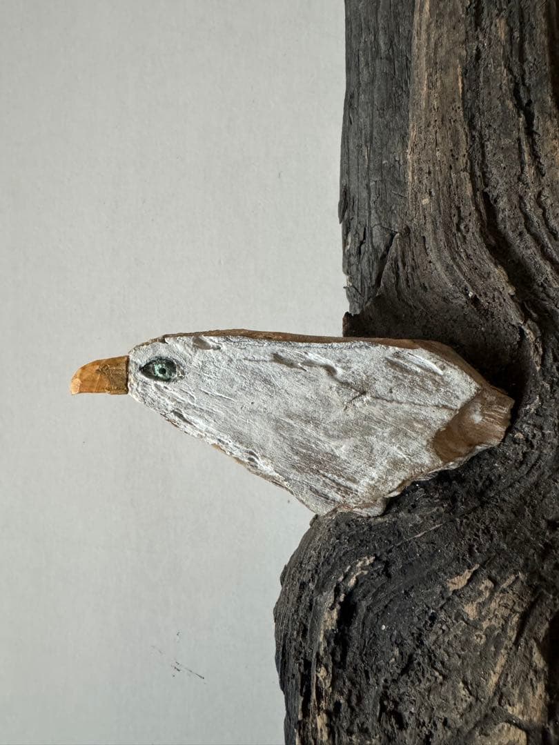 山根大典 木製鷲の彫刻 約30cm 壁掛け