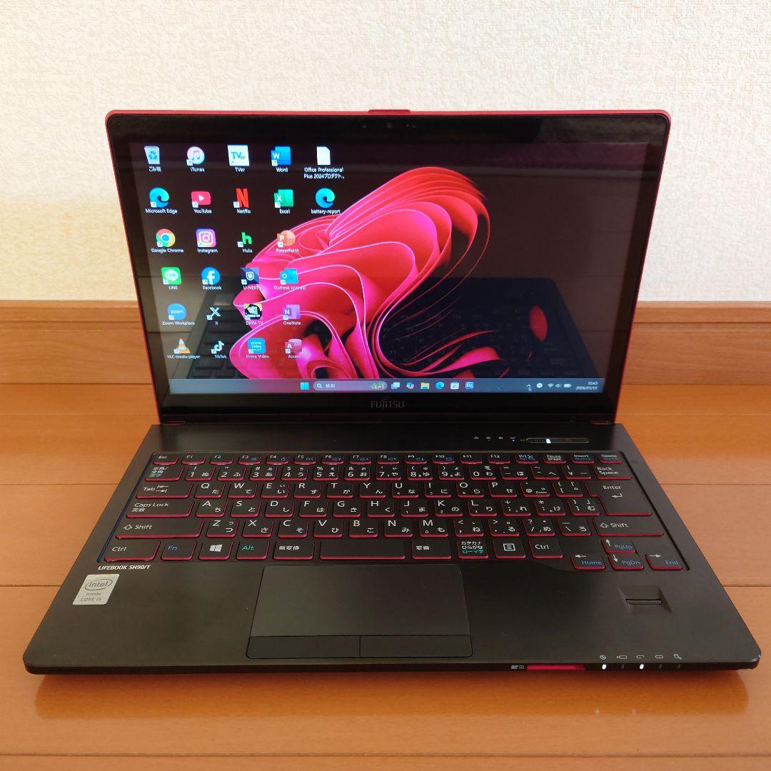 設定済❤LIFEBOOK SH90/T✨️レッド✨️タッチパネル✨️日本製
