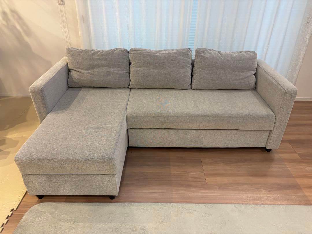 ニトリ　布張りカウチソファベッド(ノアーク2 GY)