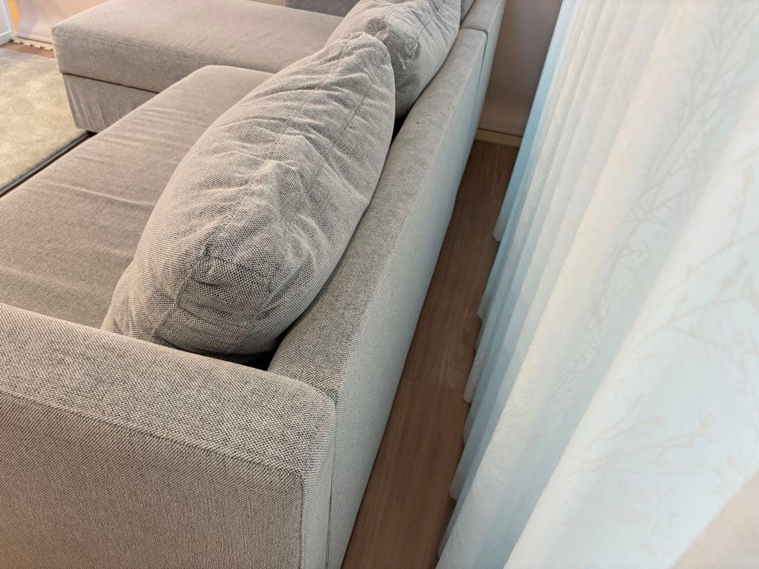 ニトリ　布張りカウチソファベッド(ノアーク2 GY)