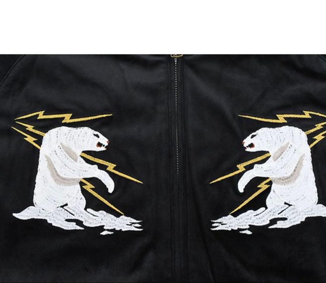 HOUSTON スカジャンメンズ アラスカ ベルベティーン スーベニア