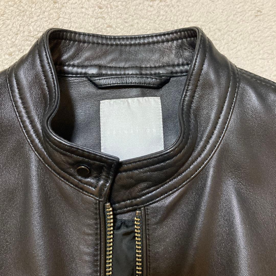 ESTNATION ブラック レザー シングルライダース