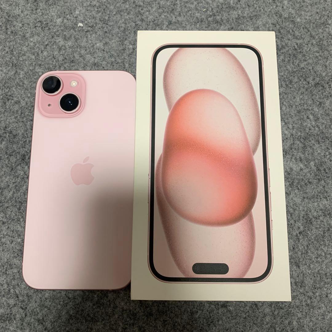 【限定１個】Iphone15ピンクApple純正バッテリー100% ほぼ未使用品