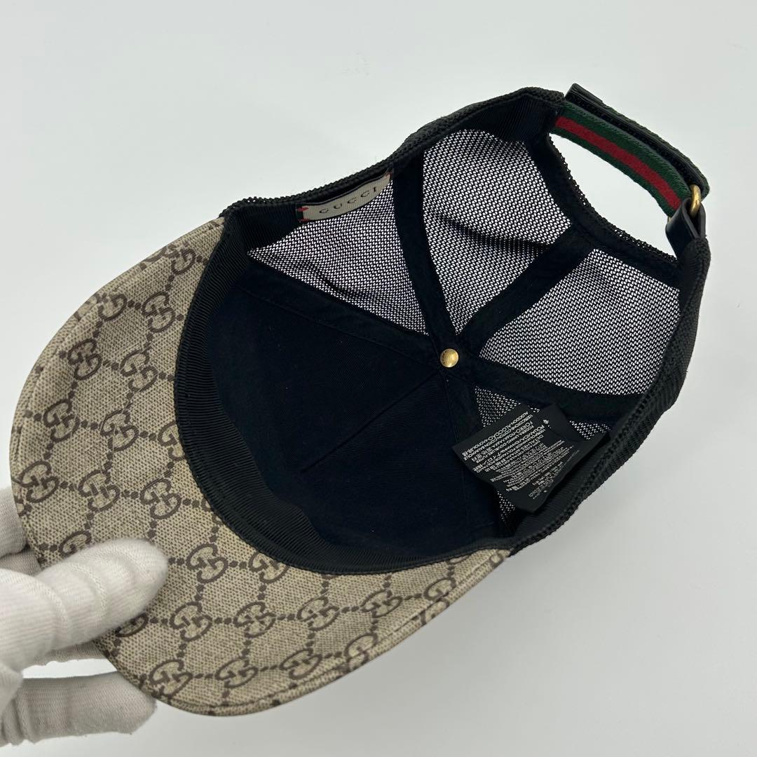 B*y様 美品✨グッチ キャップ タイガー GG スプリーム PVC ベージュ