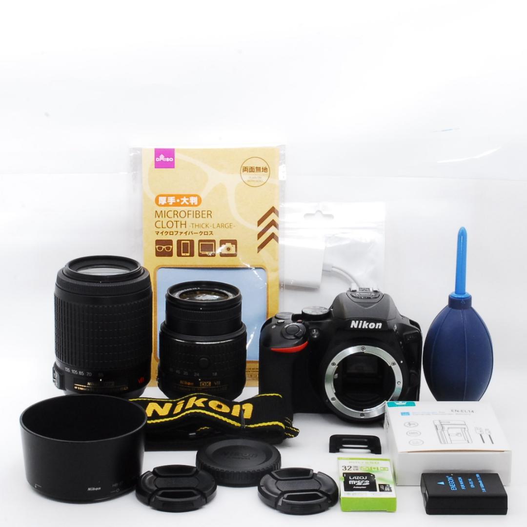 Nikon D5500 ダブルズーム Wi-Fi内蔵 手振れ補正【初心者人気】