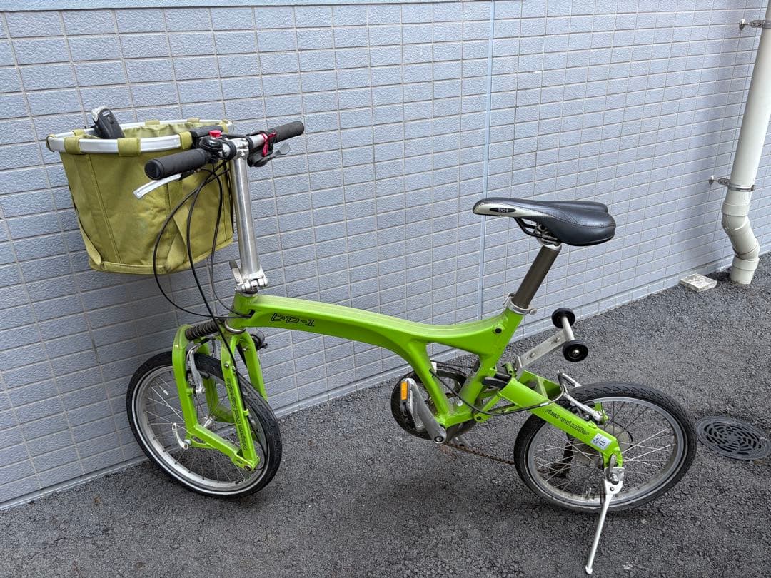 BD-1 ミニベロ　折りたたみ自転車 緑(前カゴ付き)、オレンジ　2台セット
