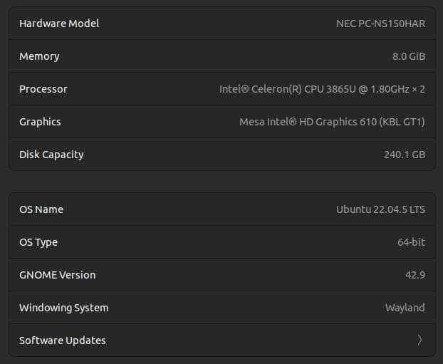 NEC LAVIE ノートPC (OS無，SSD化，RAM8GB換装済)