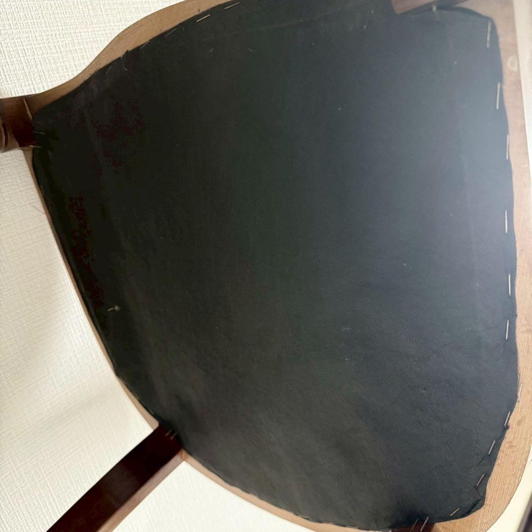 イタリア製 ダイニングチェア 2脚セット 花柄ジャガード 飴色 木製 高級椅子