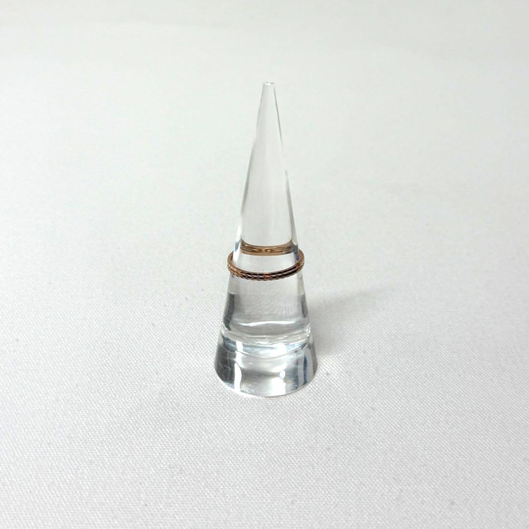 【新品未使用】K10 デザインリング 11号 0.91g 重ね付け 華奢リング