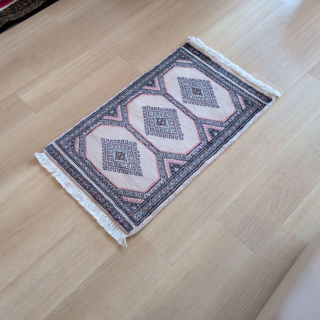 46x75cmパキスタン手織りマット(437)ギャッベ・ペルシャ・じゅうたん