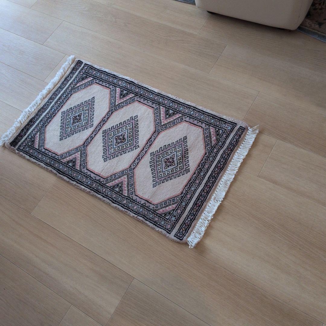 46x75cmパキスタン手織りマット(437)ギャッベ・ペルシャ・じゅうたん