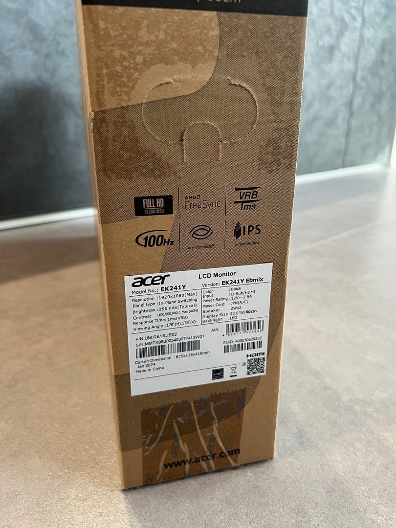 【新品未使用】Acer 23.8インチ モニター EK241Y Ebmix