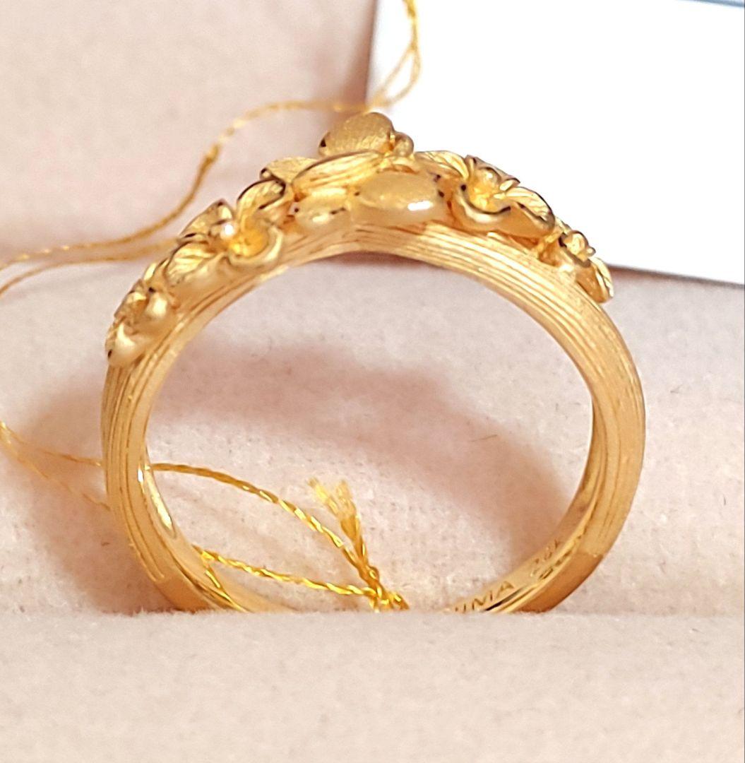 ☆新品☆プリマゴールドPRIMA GOLD 24K純金リング 〖花と蝶のダンス〗