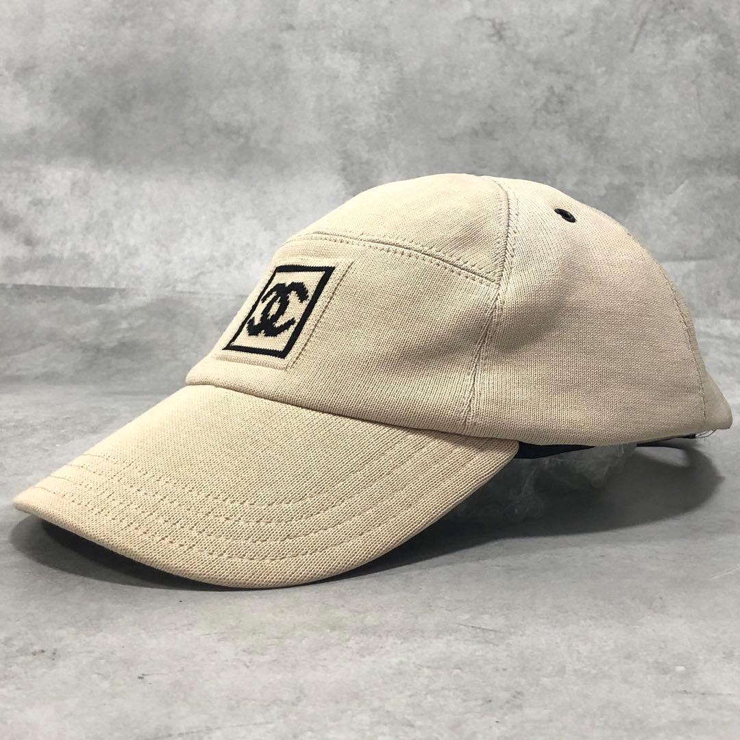 美品✨シャネル ココマーク ベースボールキャップ ホワイトベージュ Mサイズ