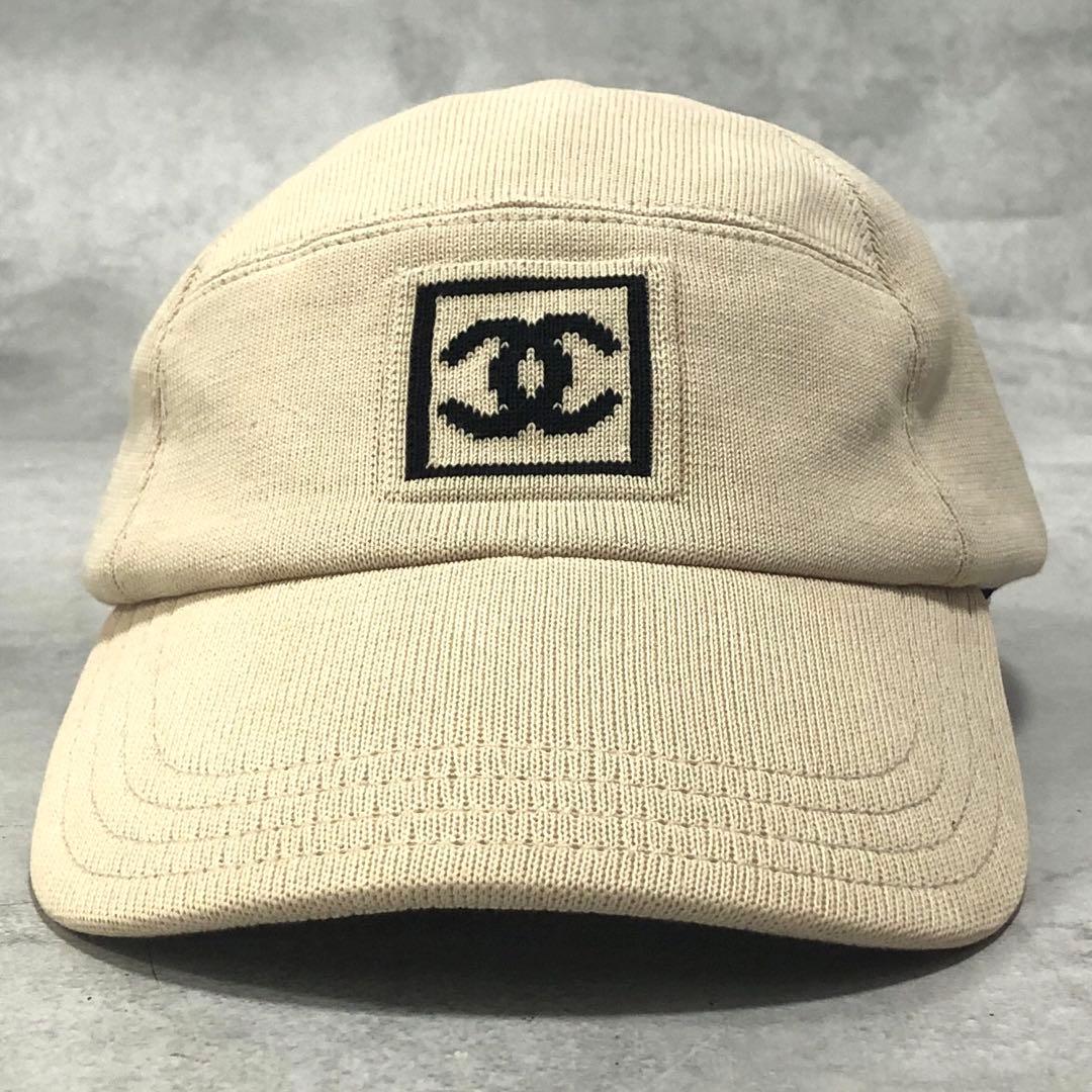 美品✨シャネル ココマーク ベースボールキャップ ホワイトベージュ Mサイズ