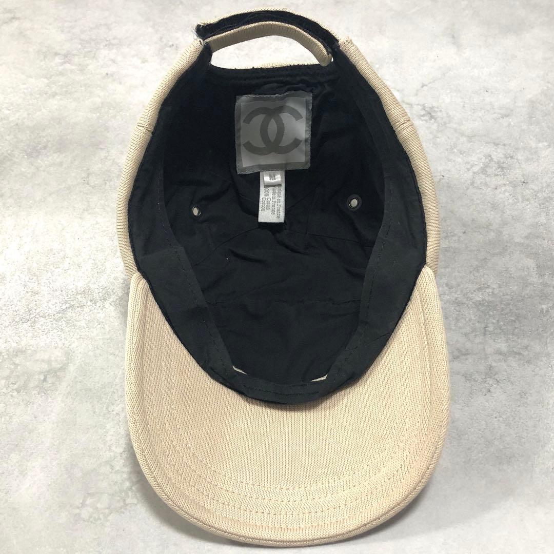 美品✨シャネル ココマーク ベースボールキャップ ホワイトベージュ Mサイズ