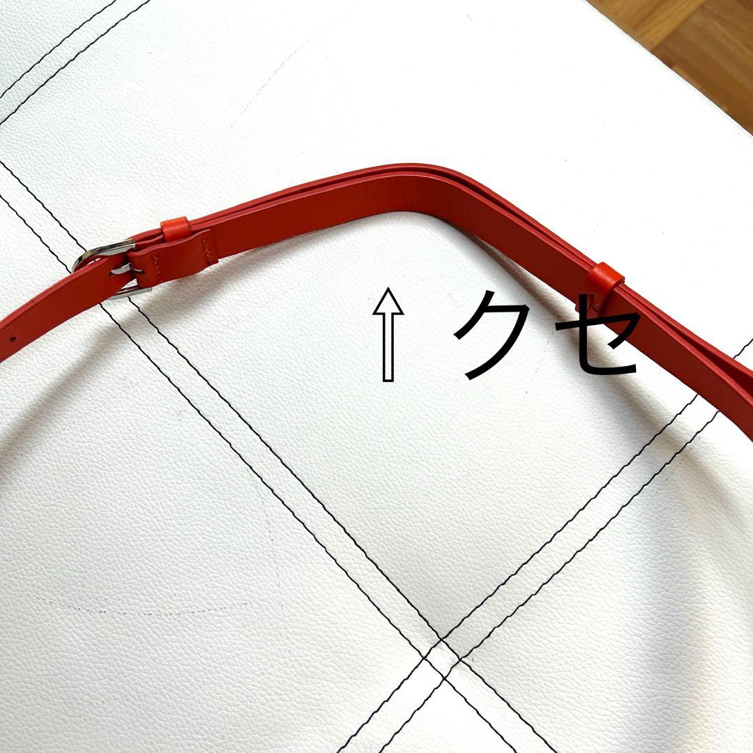 COS レザー ショルダーバッグ ウエストバッグ　オレンジ