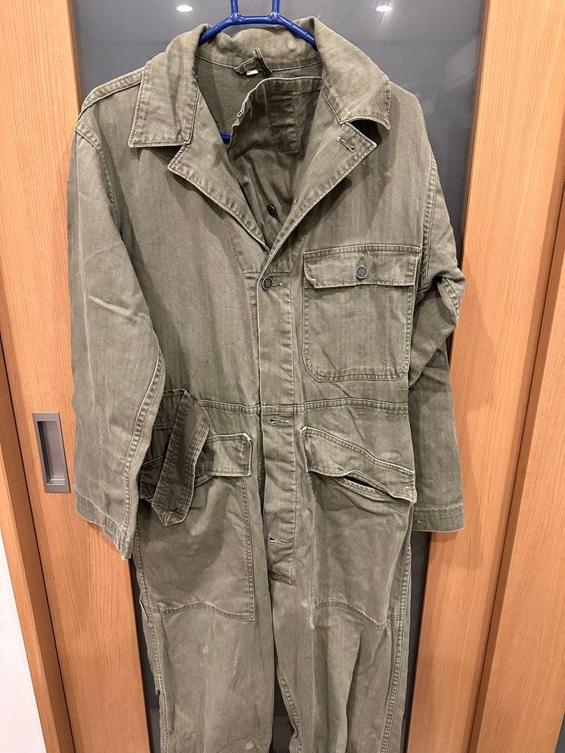 ミリタリーつなぎvintage 13スターボタンヘリンボーン　40s50s60s