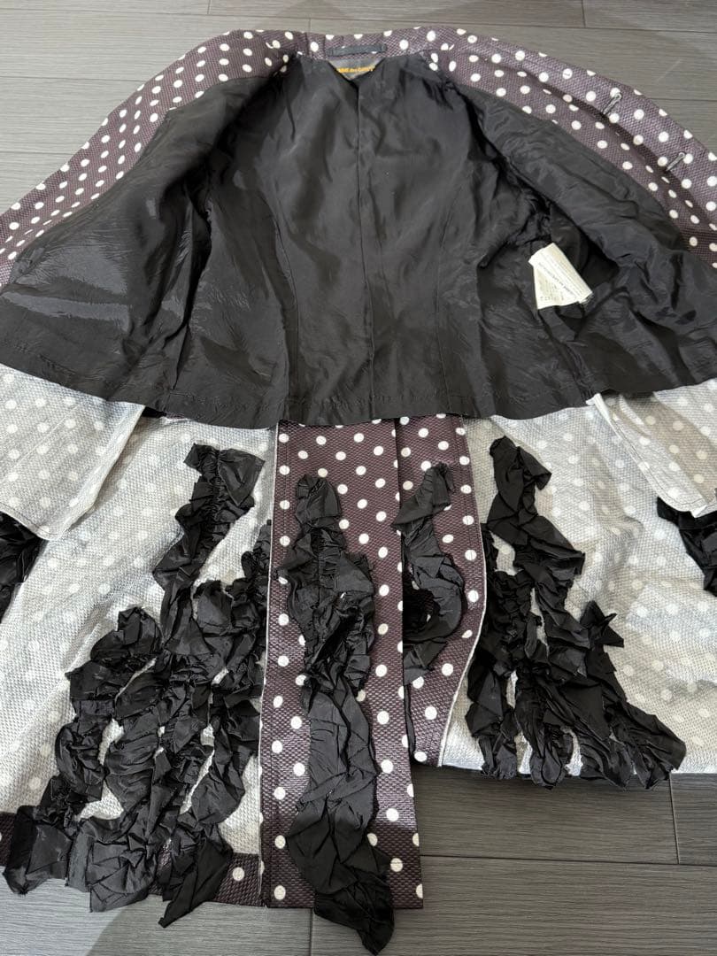 コムデギャルソン ドット柄 変形コート