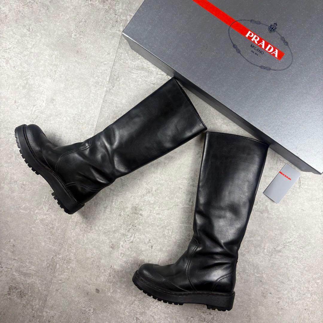 PRADASPORTS プラダスポーツ　レザー　ロングブーツ　39 ラグソール
