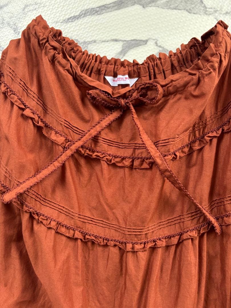 ⭐︎未使用ワンダフルワールドブラウン ティアードスカート