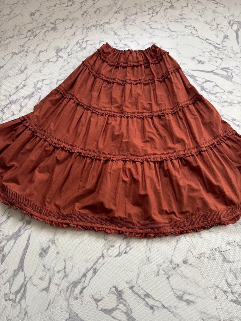 ⭐︎未使用ワンダフルワールドブラウン ティアードスカート