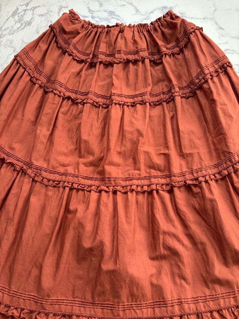 ⭐︎未使用ワンダフルワールドブラウン ティアードスカート