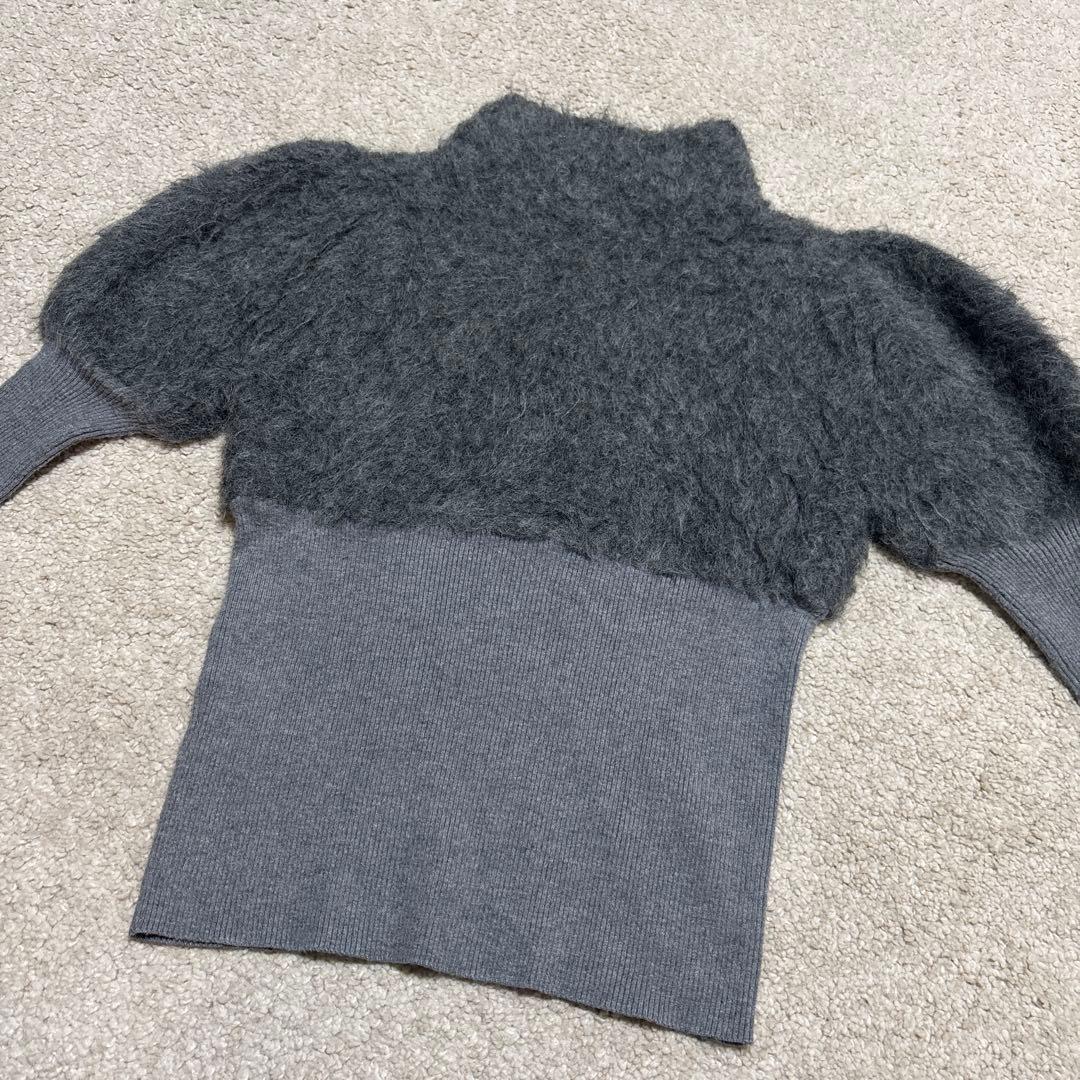 エムズグレイシー　ハイネック　シャギーニット　パフスリーブ　サイズ38