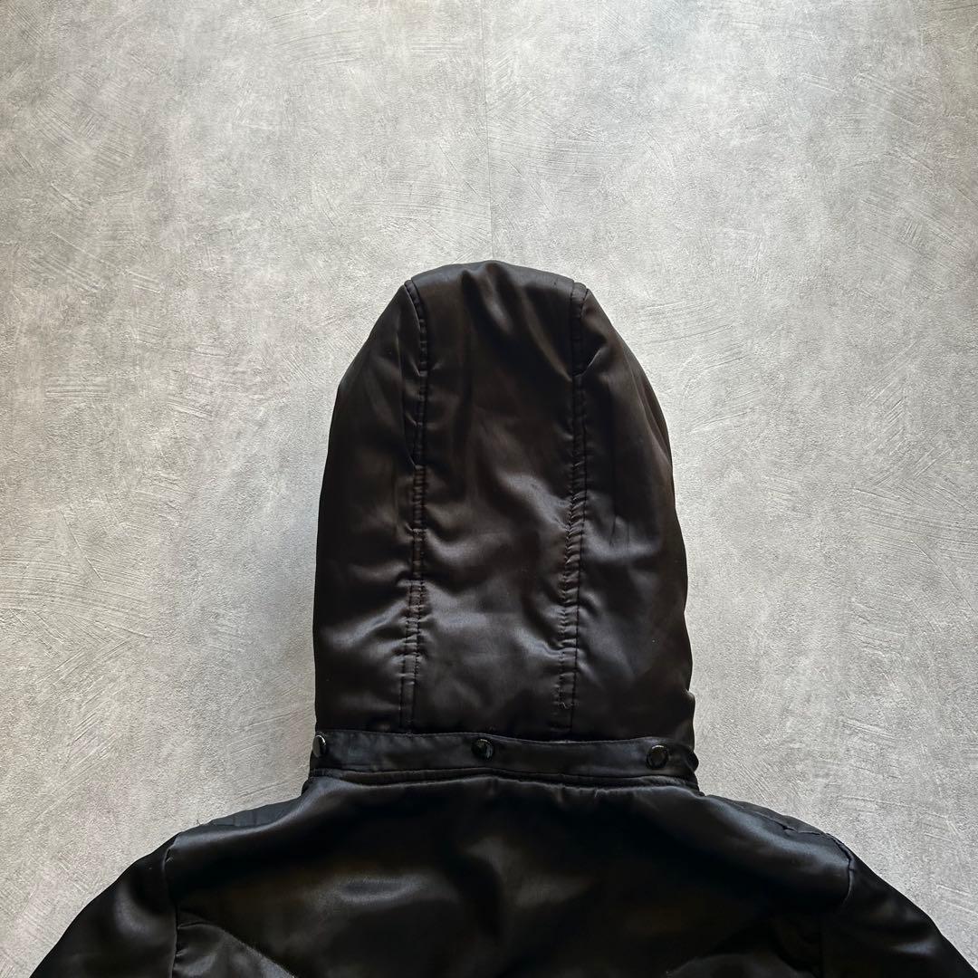 ジャケット・アウター grunge hood fur down jacket y2k black