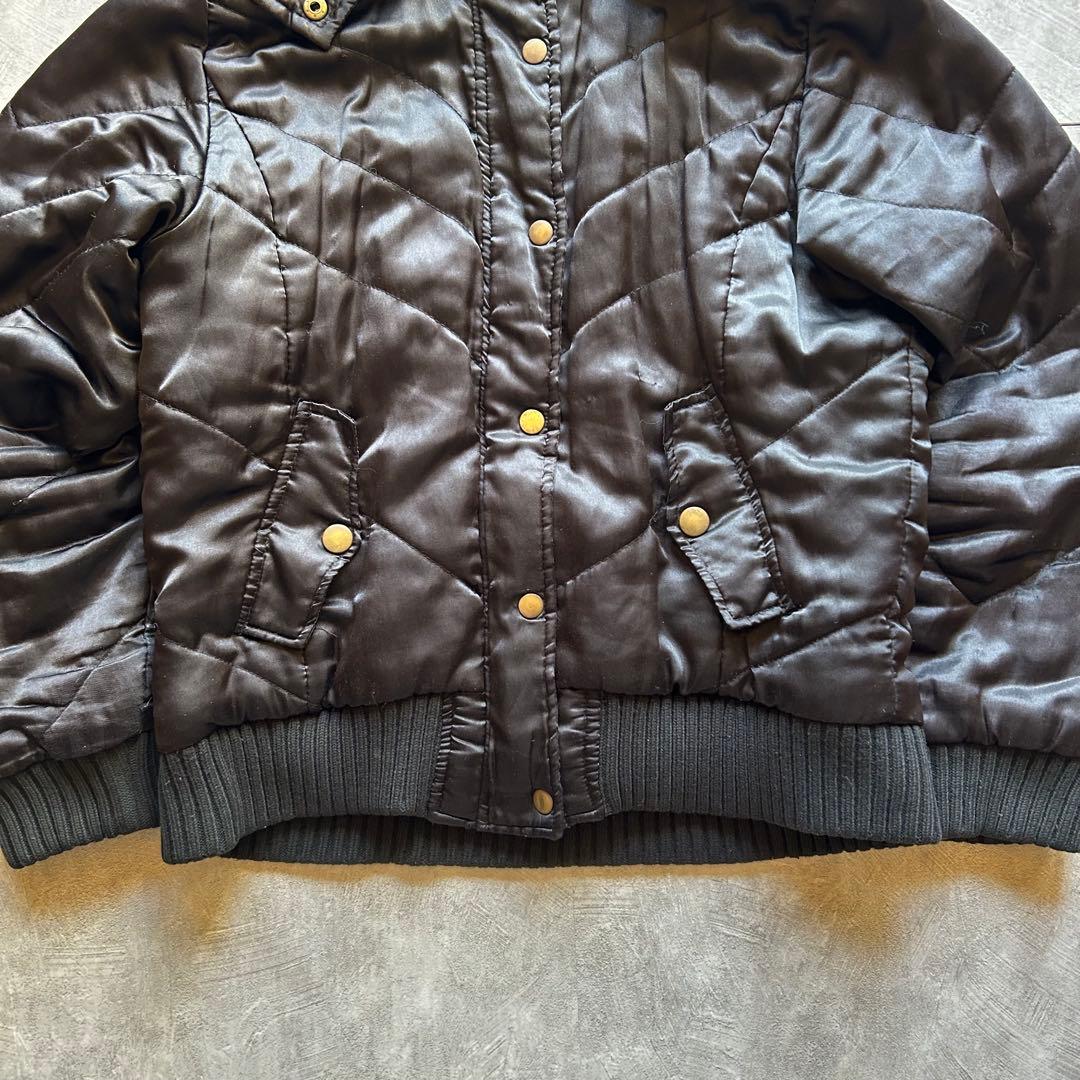 ジャケット・アウター grunge hood fur down jacket y2k black