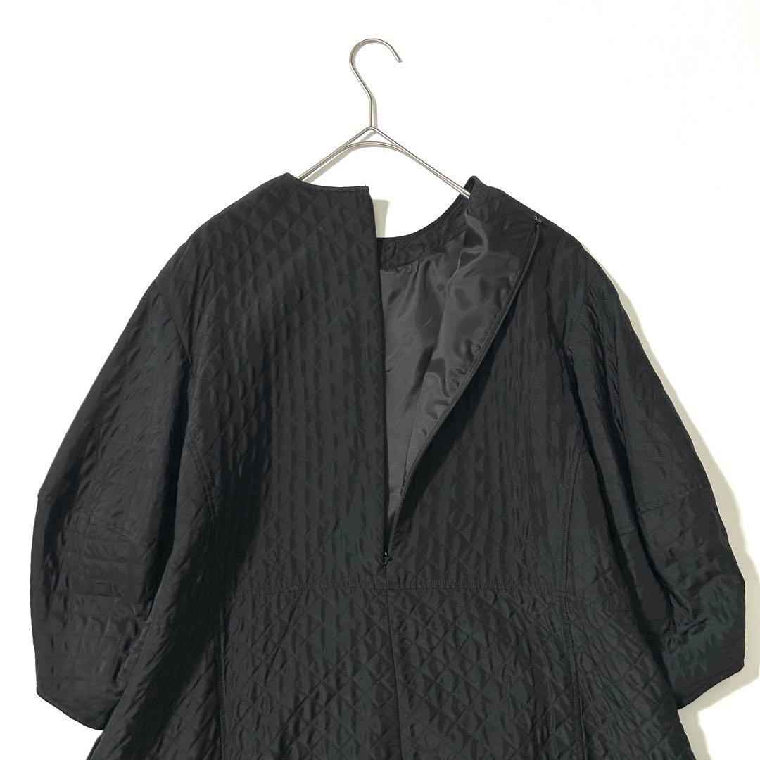3161y美品 ローヘン キルティングプルオーバーブラウス 黒 M ウール