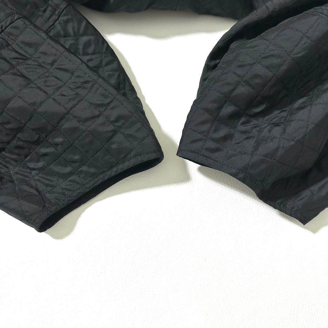 3161y美品 ローヘン キルティングプルオーバーブラウス 黒 M ウール