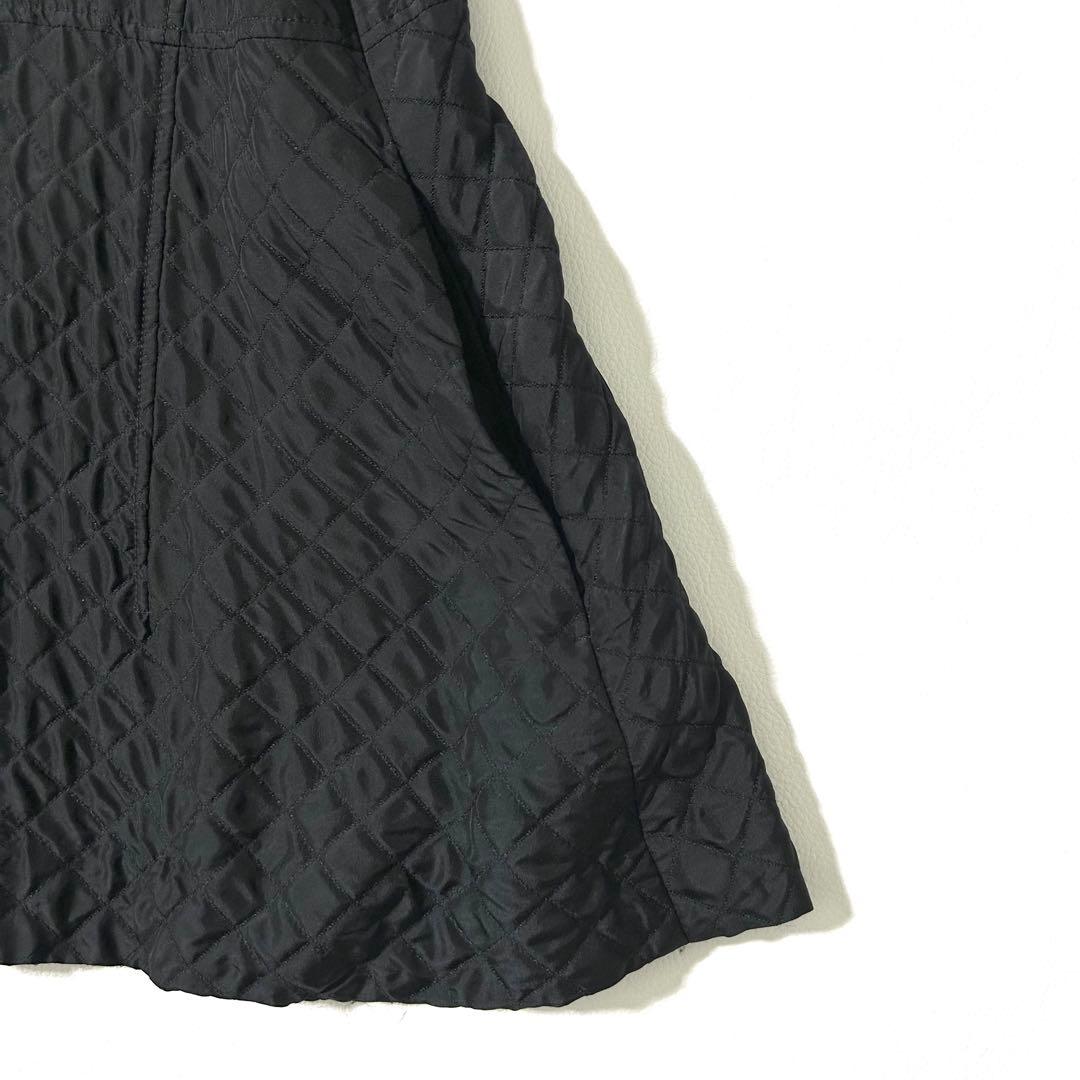 3161y美品 ローヘン キルティングプルオーバーブラウス 黒 M ウール