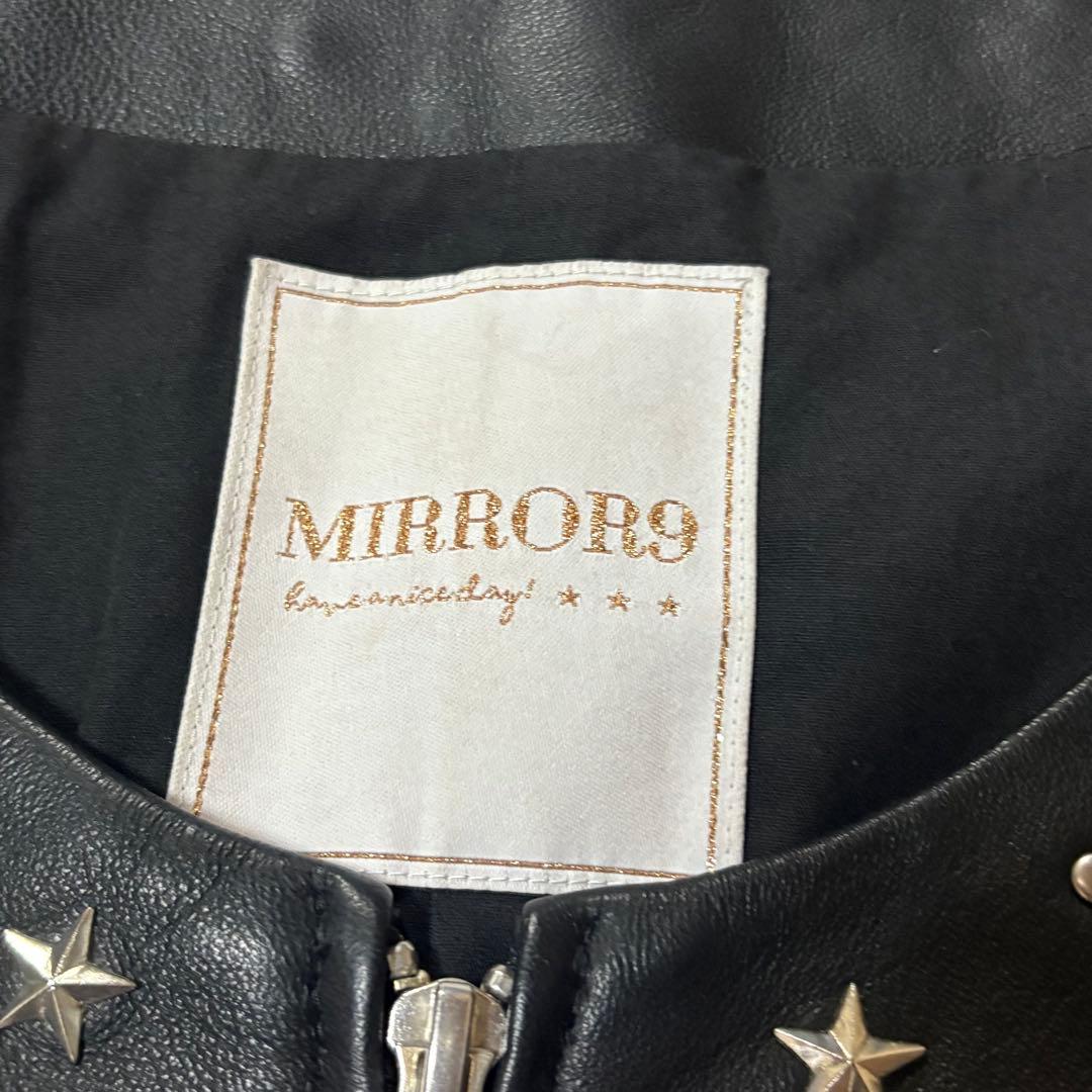 MIRROR9 ミラーナイン　羊革　スタッズ　シングル　ライダースジャケット　黒