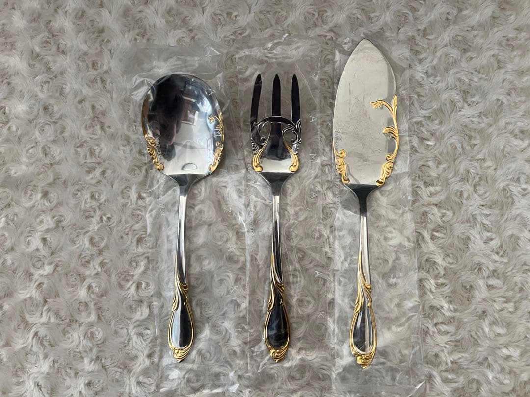 ヤマコ　カトラリーセット　カシェ　サービススプーン&フォーク&ケーキサーバー