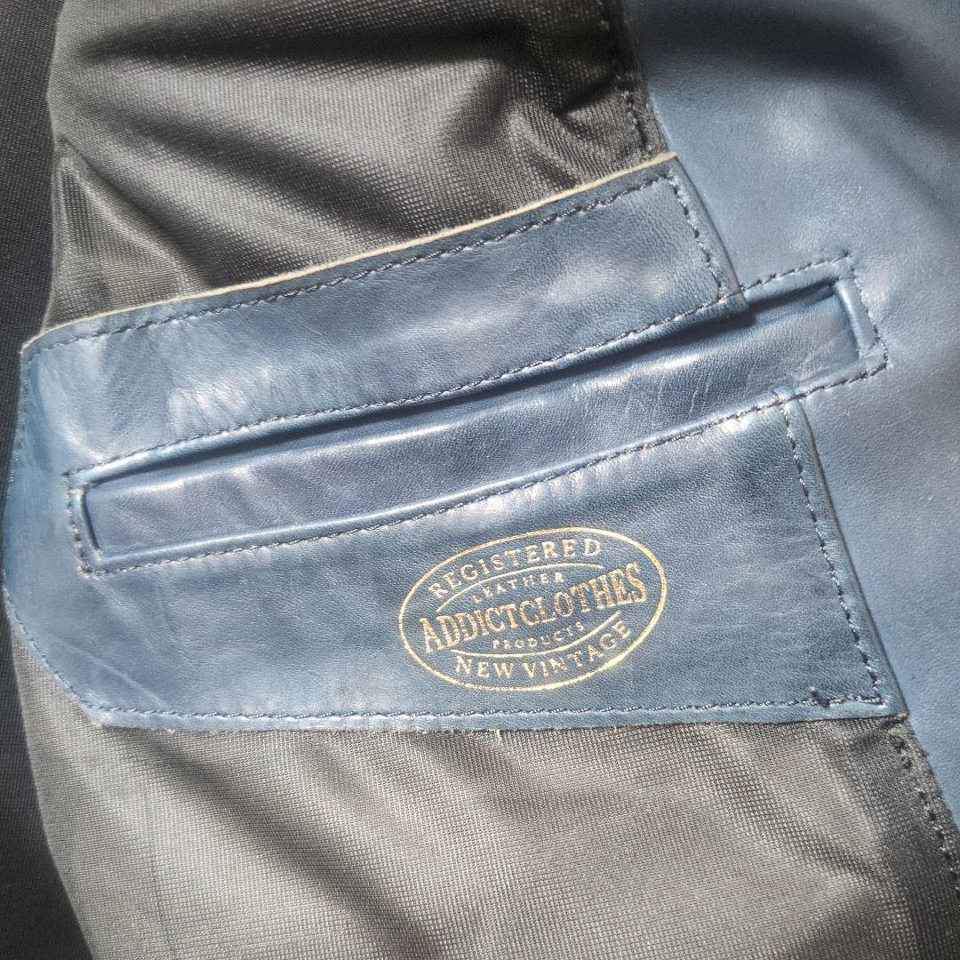 アディクトクローズ　ad-11　ダークブルー　サイズ４０　ライダース　青