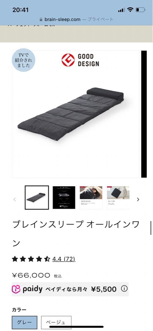 ブレインスリープ　オールインワン マットレスのみ