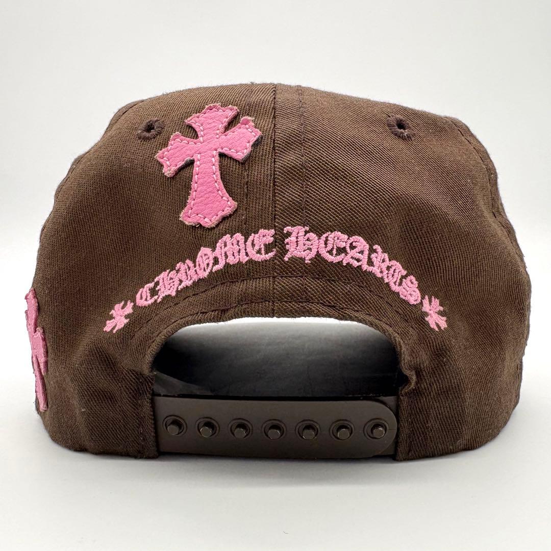 CHROME HEARTS ベースボールキャップ レザーパッチ ブラウン