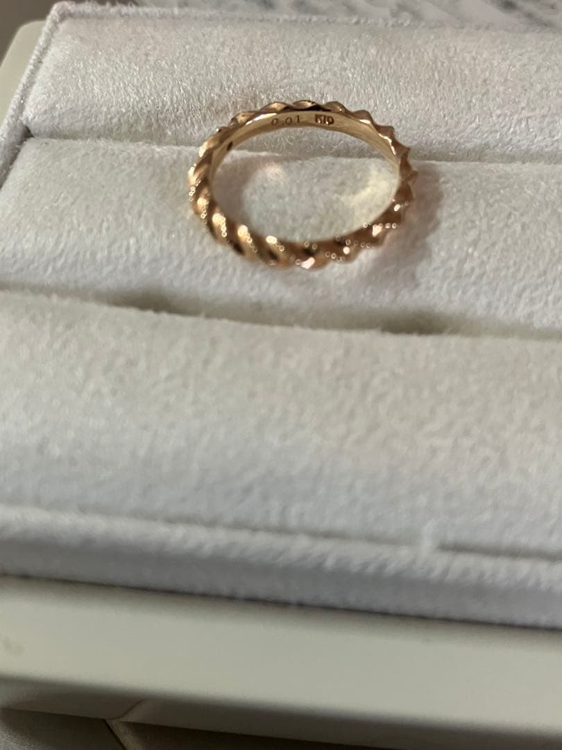 アガット　ピンキーリング　ダイヤ