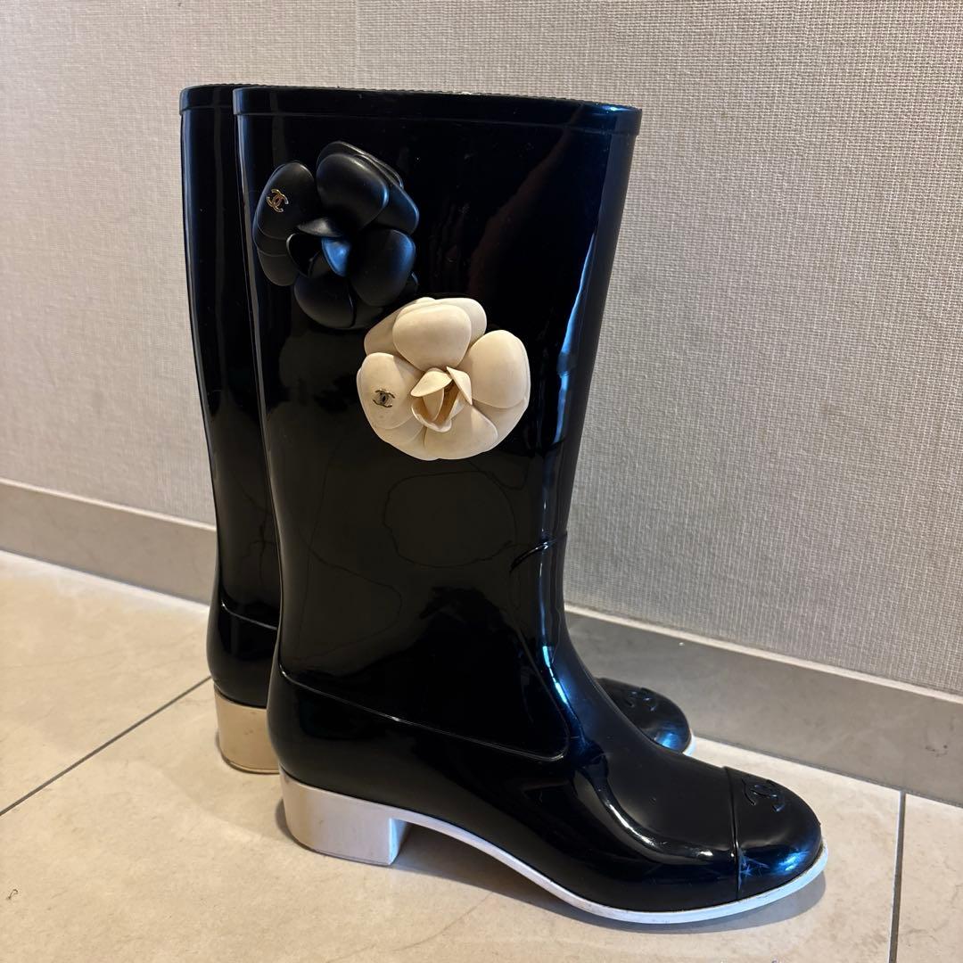 CHANEL シャネル　カメリア　レインブーツ