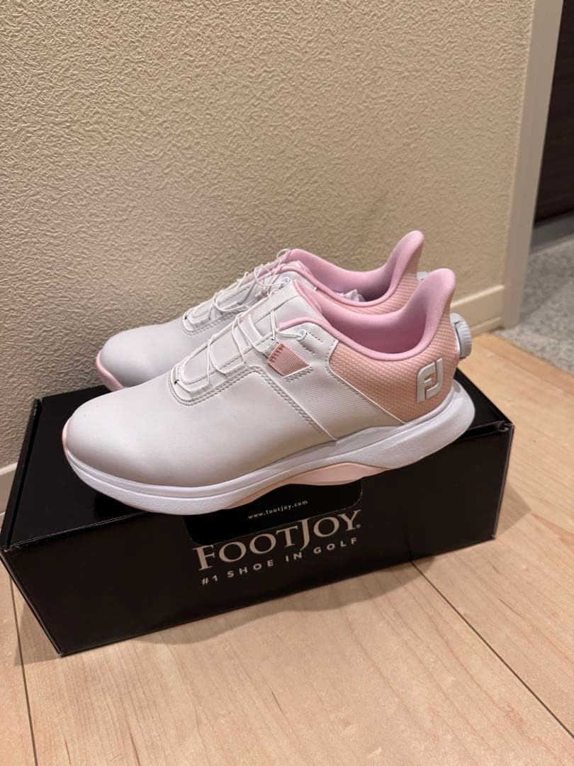 新品未使用FOOTJOY 女性用ゴルフシューズ ホワイト/ピンク