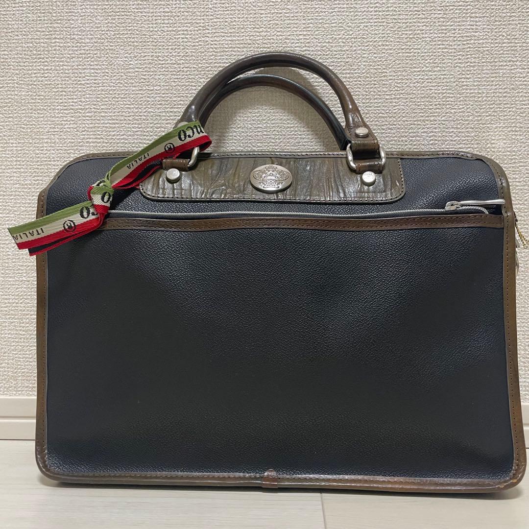 定価52,800円｜オロビアンコ【A4収納】ビジネスバッグ 本革コンビ グレー
