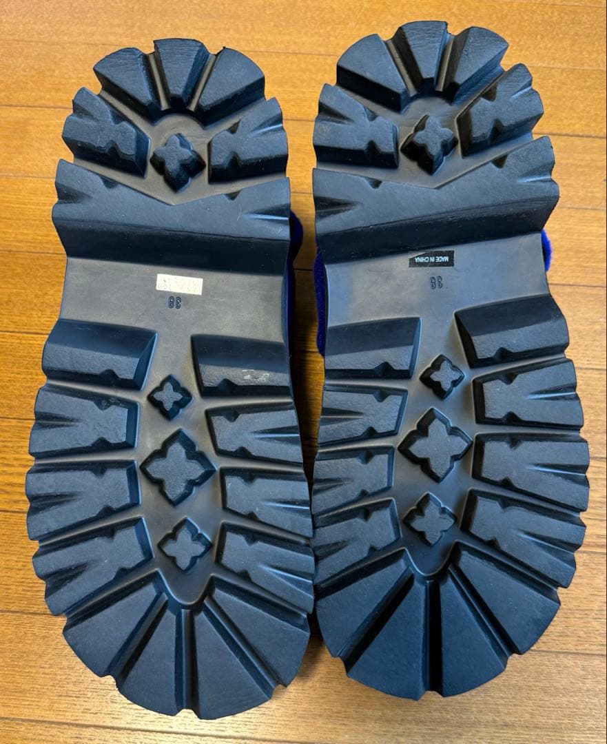 ENFOLD(エンフォルド) WINTER SANDALS ブルー 袋付き