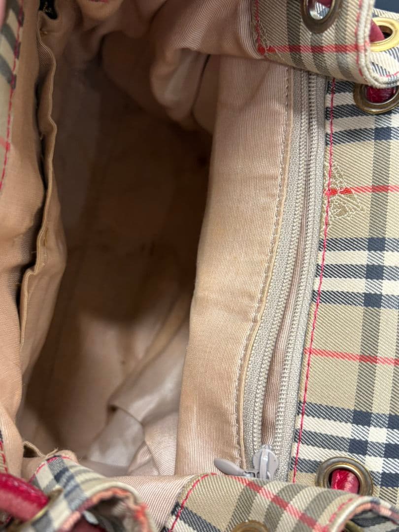 Burberrys　チェック　赤　リュック