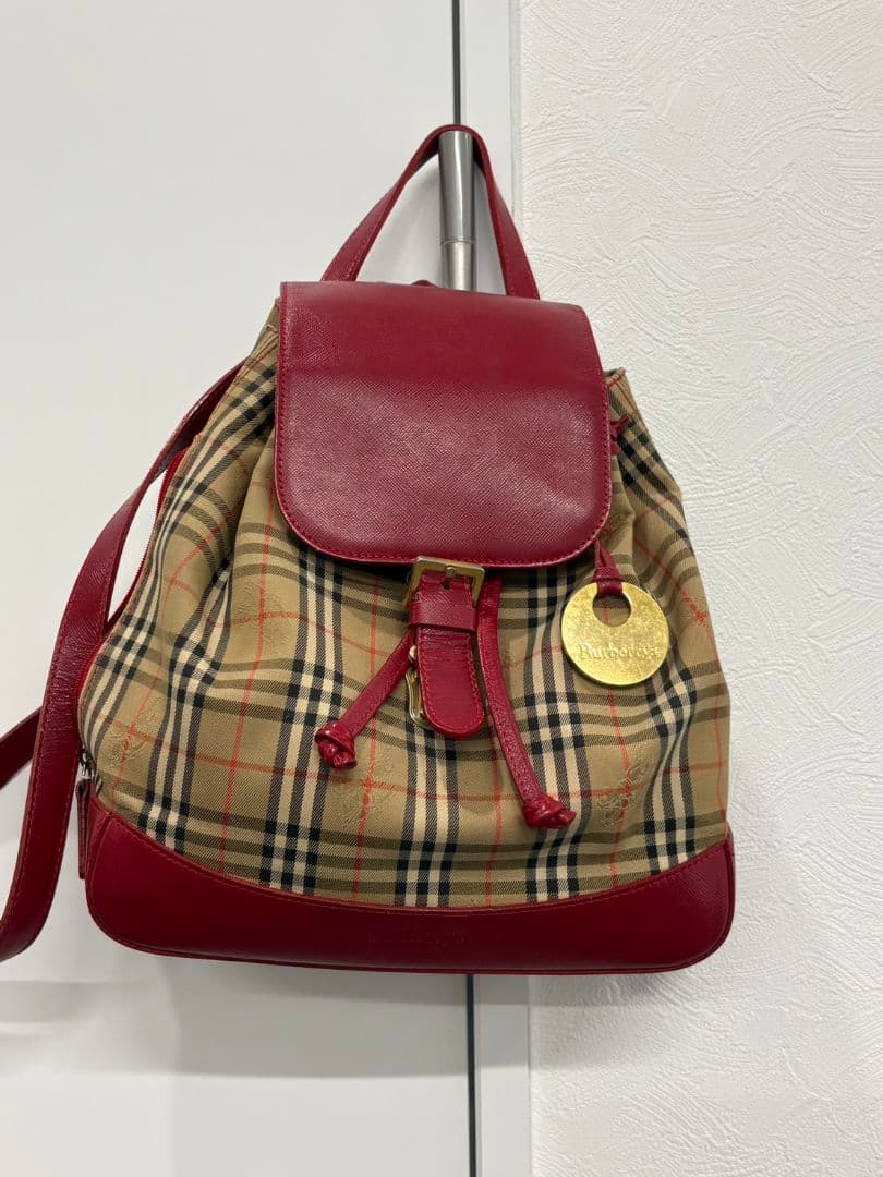 Burberrys　チェック　赤　リュック